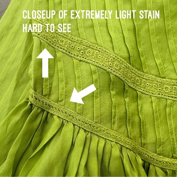 Blumarine Silk Lime Green Long Sleeve Dress SZ 40 Italian/US 4 Feminine Fairy - Picture 8 of 13